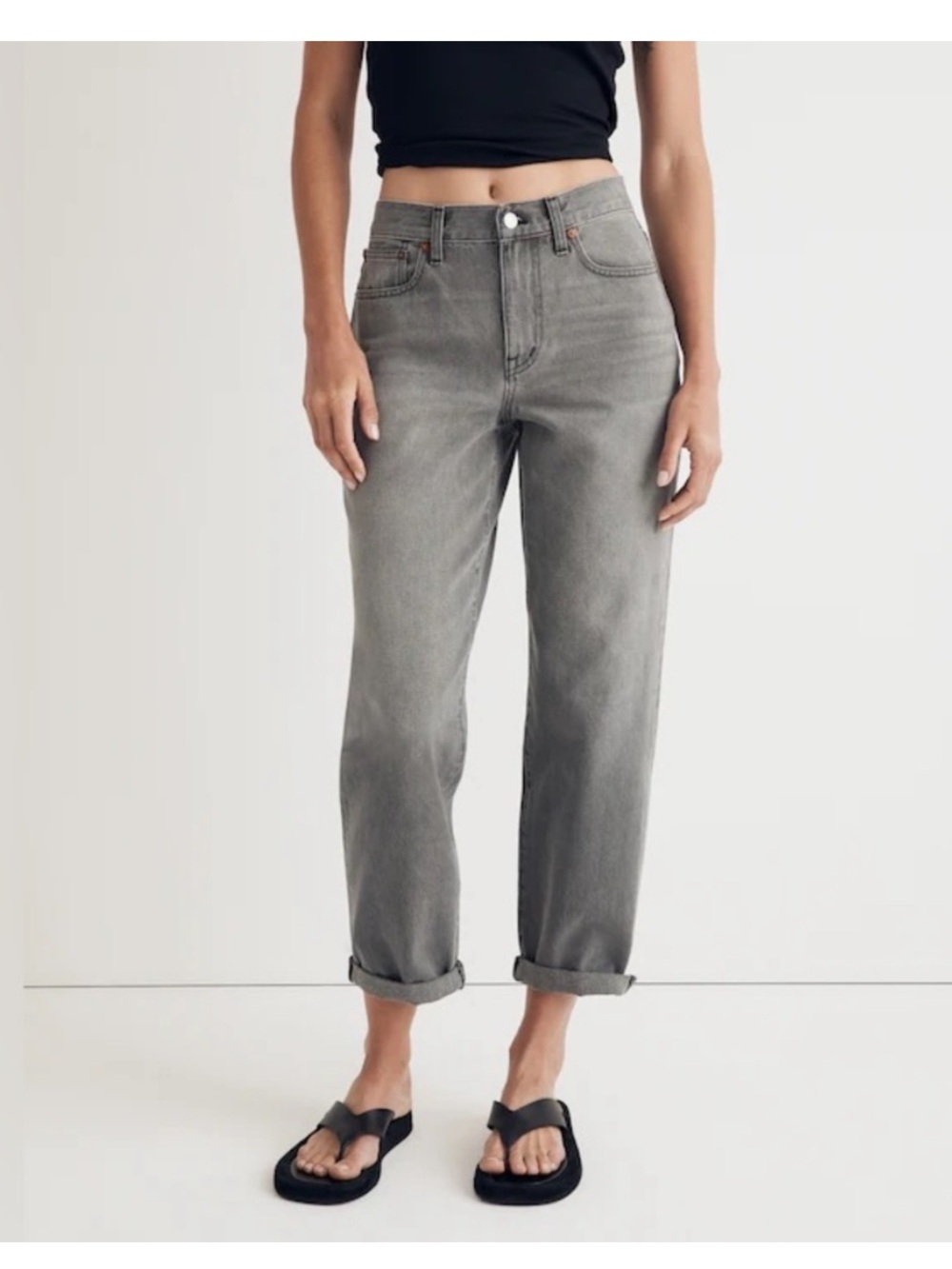 Madewell the slouchy boy jean faded black wash 6/28T